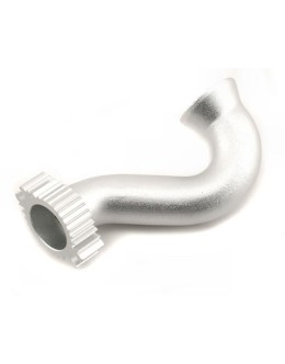 Traxxas Revo Header, exhaust (tubular aluminum, silver anodized) (TRX 2.5, 2.5R)